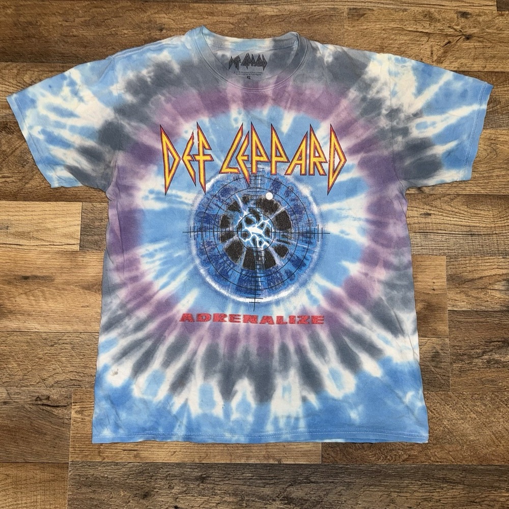 Def Leppard Adrenalize Tie-Dye T-Shirt Men's Size Small Blue Purple‎ 2018